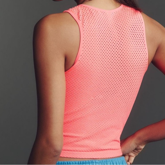 Anthropologie Sleeveless Open-Stitch Shimmer Tank Top - Picture 4 of 5